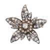 Antique diamond flower brooch in gold and silver, circa 1840